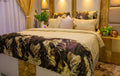 Luxury Cream & Brown Floral Bedding Comforter Set