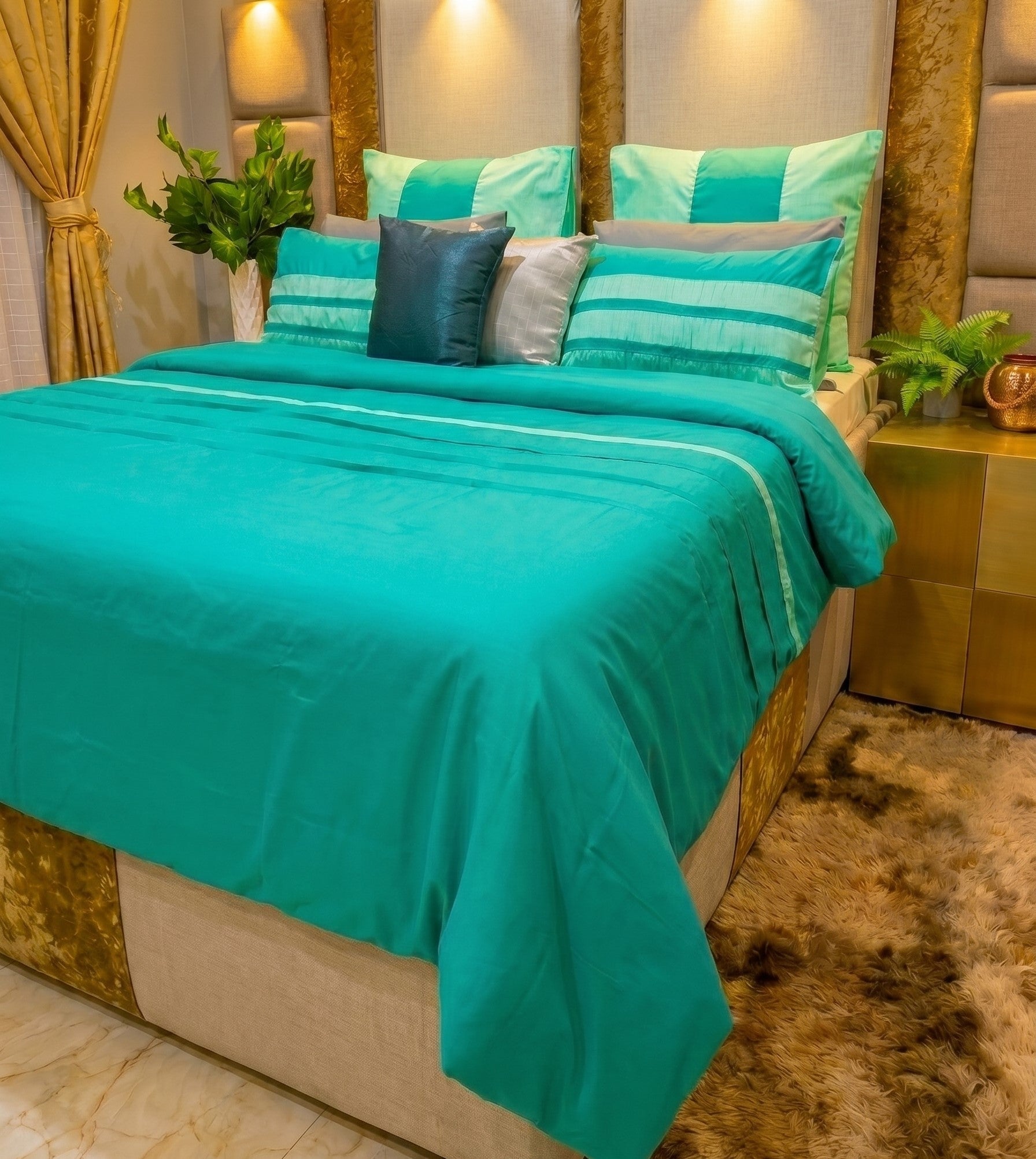 Luxury Teal Bedding Comforter Set