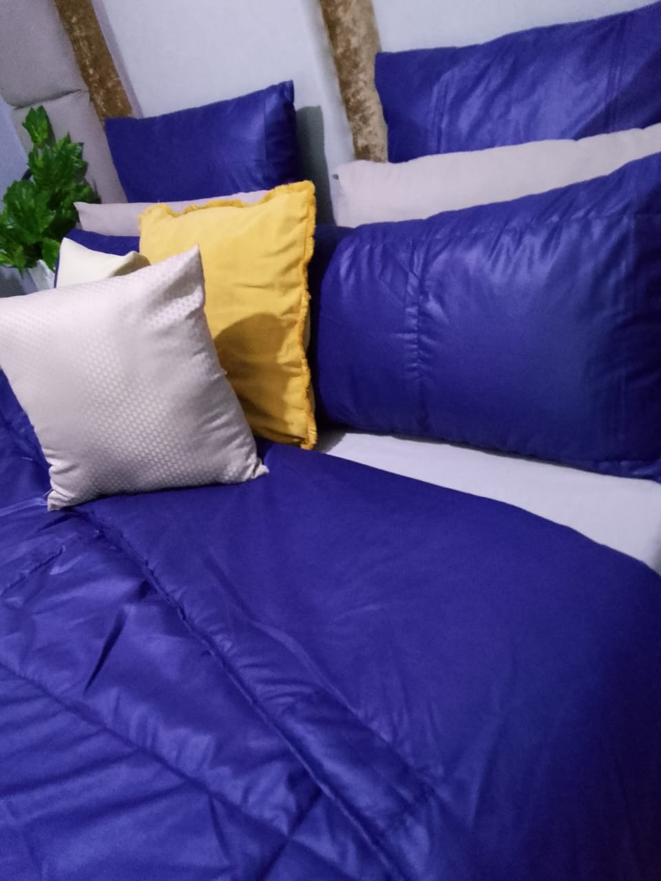 Luxury Light Navy Blue Bedding Comforter Set